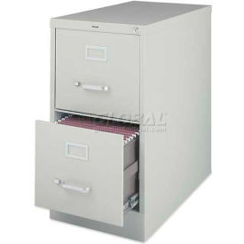 2-Drawer Heavy Duty Vertical File Cabinet, 15"W x 26-1/2"D x 28-3/8"H, Gray