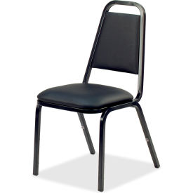 Upholstered Stacking Chair, 18"W x 22"D x 34-1/2"H, Black, 4/Carton