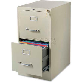 2-Drawer Commercial-Grade Vertical File Cabinet, 15"W x 22"D x 28"H, Putty