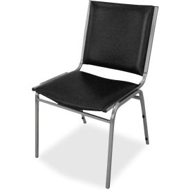 Padded Armless Stacking Chair, 20-3/4"W x 19-1/2"D x 35-5/8"H, Black, 4/Carton