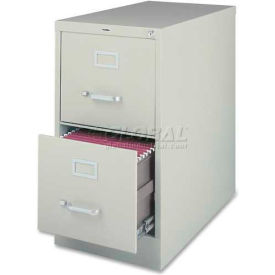 2-Drawer Heavy Duty Vertical File Cabinet, 18"W x 26-1/2"D x 28-3/8"H, Gray