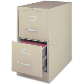 2-Drawer Heavy Duty Vertical File Cabinet, 18"W x 26-1/2"D x 28-3/8"H, Putty