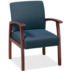 Deluxe Fabric Guest Chair, 24"W x 25"D x 35-1/2"H, Cherry Frame/Midnight Blue Seat