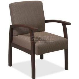 Deluxe Fabric Guest Chair, 24"W x 25"D x 35-1/2"H, Expresso Frame/Taupe Seat