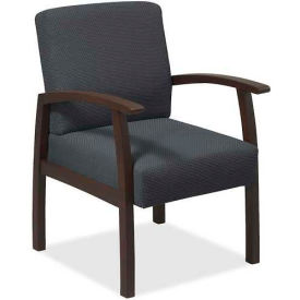 Deluxe Fabric Guest Chair, 24"W x 25"D x 35-1/2"H, Expresso Frame/Charcoal Seat