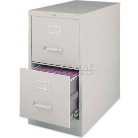 2-Drawer Heavy Duty Vertical File Cabinet, 15"W x 26-1/2"D x 28-3/8"H, Putty