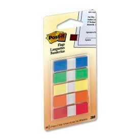 Flags, 1/2" Wide, Assorted Primary, 20 Flags/Color, 100 Flags/Dispenser