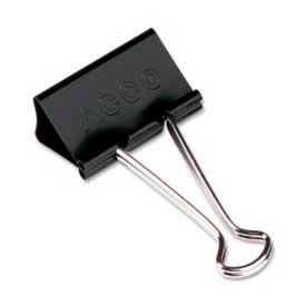 Binder Clips, Medium, 1-1/4" Width, 5/8" Capacity, Black/Silver, 12/Dozen