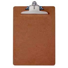 Recycled Hardboard Clipboard, Letter Size, 8-1/2" x 12", Brown