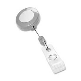 Retractable Badge Reel, 3 Ft. Nylon Cord, 5-3/4" x 3" x 3-5/16"H, Gray, 25/Pack