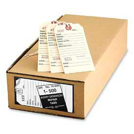 Duplicate Repair Tags, Numbered 1 to 500, 5-1/4" x 2-5/8", Manila, 500 Tags/Box