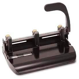Heavy-Duty Adjustable 3-Hole Punch, 32 Sheet Capacity, Black