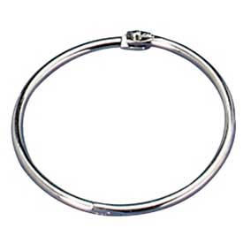Loose-Leaf Book Rings, 1" Diameter, Silver, 100/Box