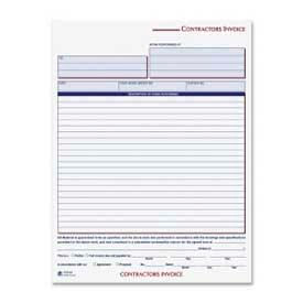 Contractors Invoice Book, 3-Part, 8-3/8" x 11-7/16", White/Canary/Pink, 50 Sets/Pad