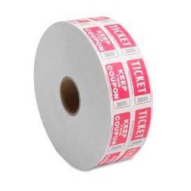 Double Ticket Roll, Red, 2000/Roll