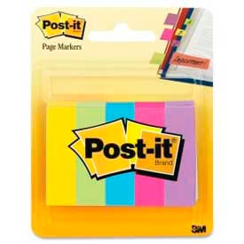 Page Markers, 1/2" x 2", Assorted Ultra, 100 Flags/Pad, 5 Pads/Pack