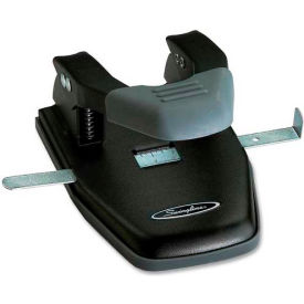 Comfort Handle 2-Hole Punch, 1/4" Hole Size, 28 Sheets, Black/Gray
