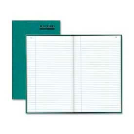 Record Book, Record Ruled, 7-1/4" x 12-1/4", Emerald Cover, 500 Pages/Pad
