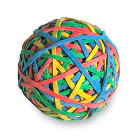Rubber Band Ball, 275 Assorted Color Bands, 1 Each