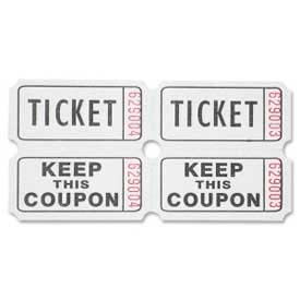 Double Roll Ticket, White, 2000/Roll