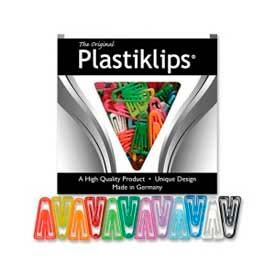 Plastiklips Paper Clips, Small, 7/8" x 7/16", Assorted, 1000/Box