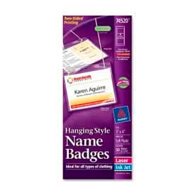 Hanging Style Name Badges, 3" x 4", Clear, 50/Box