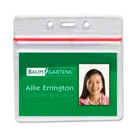 Sealable Badge Holder, Horizontal, 3-3/4" x 2-5/8", 50/Pack