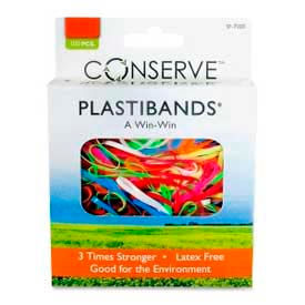 Latex Free Plastibands, Assorted Sizes/Colors, 100/Box