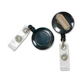 Card Reel With EZ Clip, 30" Cord, 1-1/4" Diameter, Black