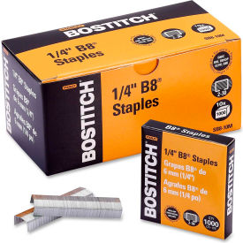 B8 PowerCrown Staples, 30 Sheet Capacity, 1/4" Leg Length, 10000/Box