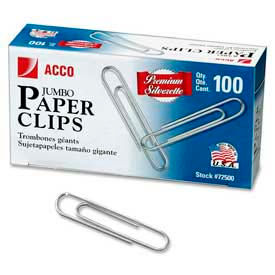 Jumbo Paper Clips, Silver, 1000/Pack