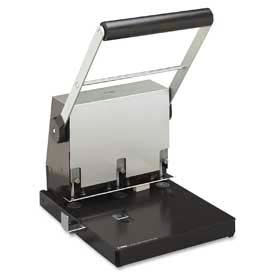 Heavy-Duty Three-Hole Punch, 300 Sheet Capacity, Gray