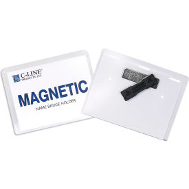 Magnetic Style Name Badge, 4" x 3", Clear, 20/Box