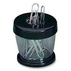Magnetic Paper Clip Dispenser, Black/Clear, 1 Each