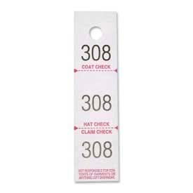 3-Part Coat Check Tickets, White, 500/Pack