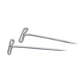 T-Pins, 2" Length, 9/16" Width Head, Silver, 100/Pack