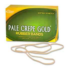 Pale Crepe Gold Rubber Bands, Size # 117B, 7" x 1/8", Natural, 1 lb. Box