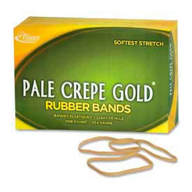 Pale Crepe Gold Rubber Bands, Size # 33, 3-1/2"x 1/8", Natural, 1 lb. Box