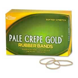 Pale Crepe Gold Rubber Bands, Size # 16, 2-1/2"x 1/16", Natural, 1 lb. Box