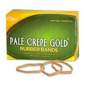 Pale Crepe Gold Rubber Bands, Size # 64, 3-1/2" x 1/4", Natural, 1 lb. Box