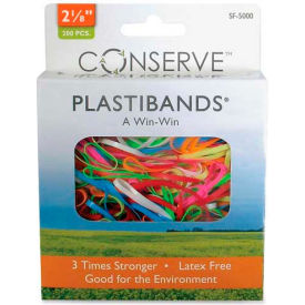Latex Free Plastibands, 2-1/8" Length, Assorted Colors, 200/Box