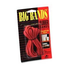 Big Bands Rubber Bands, 7" x 1/8", Red, 12/Pack