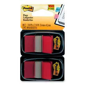 1" Wide, Red, 50 Flags/Dispenser, 2 Dispensers/Pack
