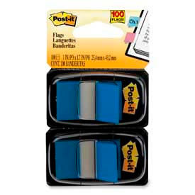 Flags, 1" Wide, Blue, 50 Flags/Dispenser, 2 Dispensers/Pack