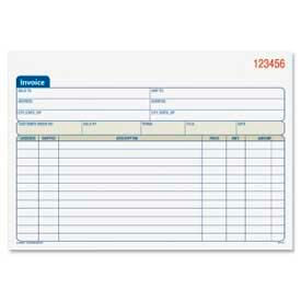 Invoice Book, 2-Part, 8-7/16" x 5-9/16", White/Canary, 50 Sets/Pad