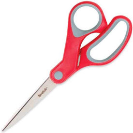 Multi-Purpose Scissors, 7" Length, Straight, Gray/Red, 1 Each