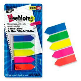 SeeNotes Arrow Flags, 1-3/4" x 15/32", Assorted Colors, 125 Flags/Pack