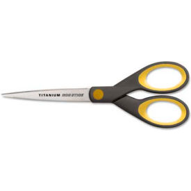 Titanium Bonded Non-Stick Scissors, 7"L Straight, Gray/Yellow