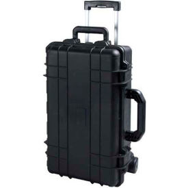 Waterproof Utility Cases, Molded Utility Case with Wheels, 22"L x 14"W x 9"H, Black