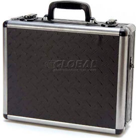 Pistol Case, 16"L x 13"W x 5"H, Black Diamond Plate